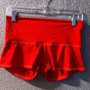 Teeki Red High-Waisted Athletic Shorts Size Medium New